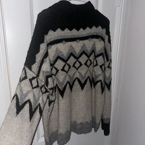Black and Grey Patterned Maurices Sweater